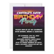 Retroiluminação Sunset 1980s 80s 50ª Festa de aniv