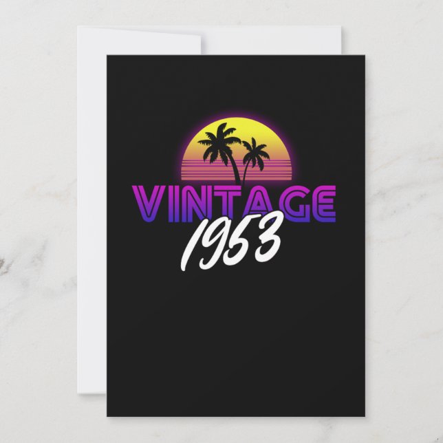 Convites Retrowave Vintage 1953 Aniversário Idea (Frente)