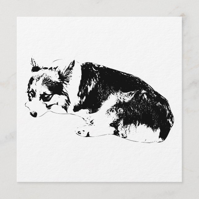 Convites Reúna Tinta, Corgi Aconchegante (Frente)
