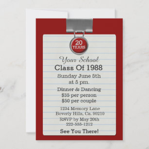 Convites Reunião da classe vermelha do notebook de clipe me