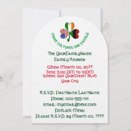 Convites Reunião da Família Shamrock Afro-Irlandesa