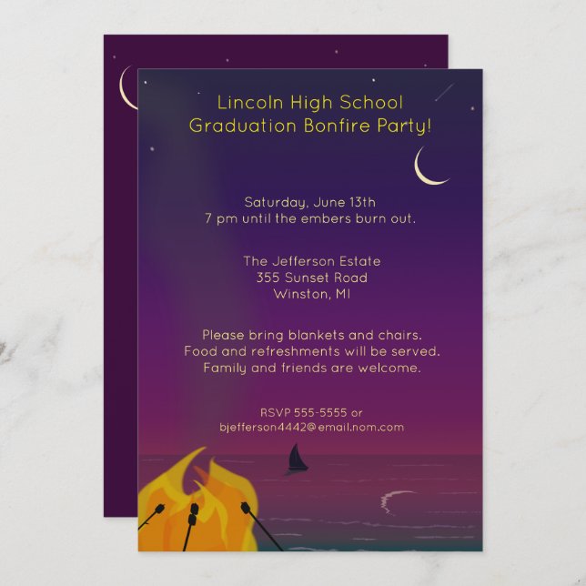 Convites Reunião de Bônus de Praia (Frente/Verso)