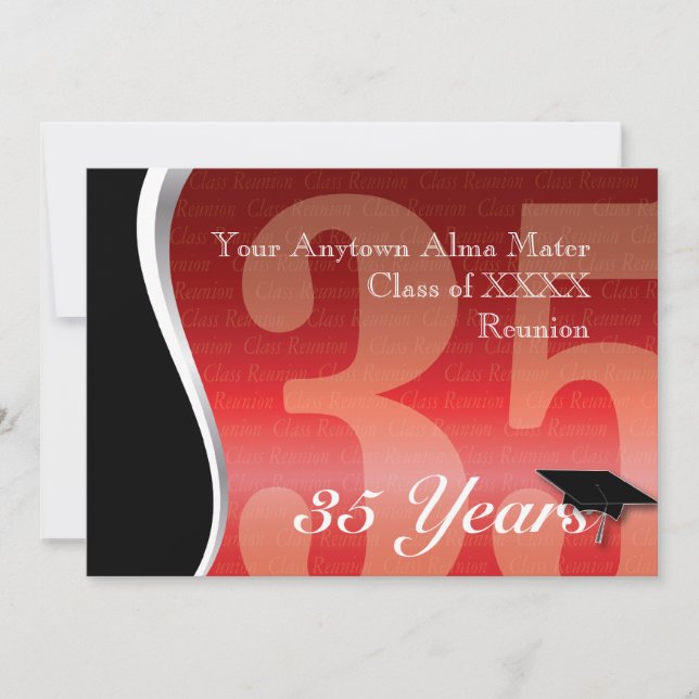 Convites Reunião de classe customizável de 35 anos (Frente)