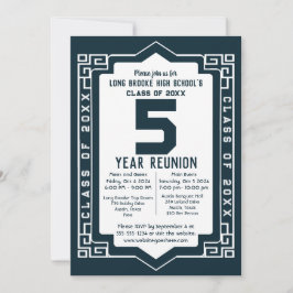 Convites Reunião de Classe de Segundo grau de Arte Azul Dec