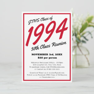 Convites Reunião de Classe de Segundo grau Simples Personal