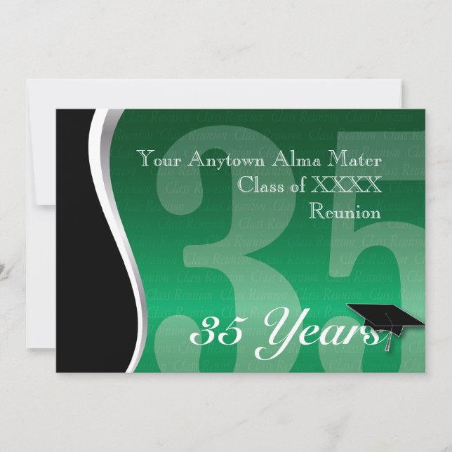 Convites Reunião de Classe Personalizável de 35 Anos (Frente)