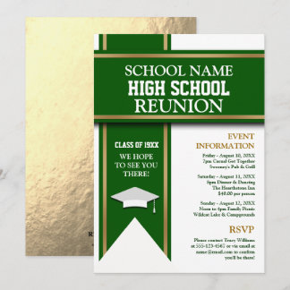 Convites Reunião de Classes Personalizadas de Banner de Cor
