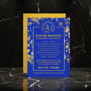 Convites Reunião de Ex-Alunos da Escola Royal Blue & Gold