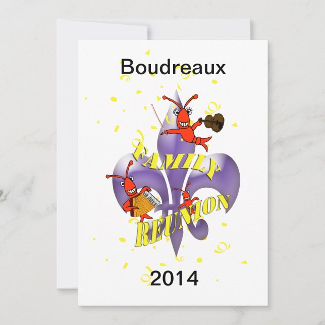 Convites Reunião de família da flor de lis dos lagostins (Frente)