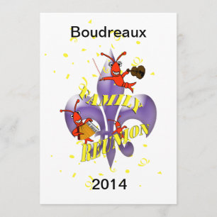 Convites Reunião de família da flor de lis dos lagostins