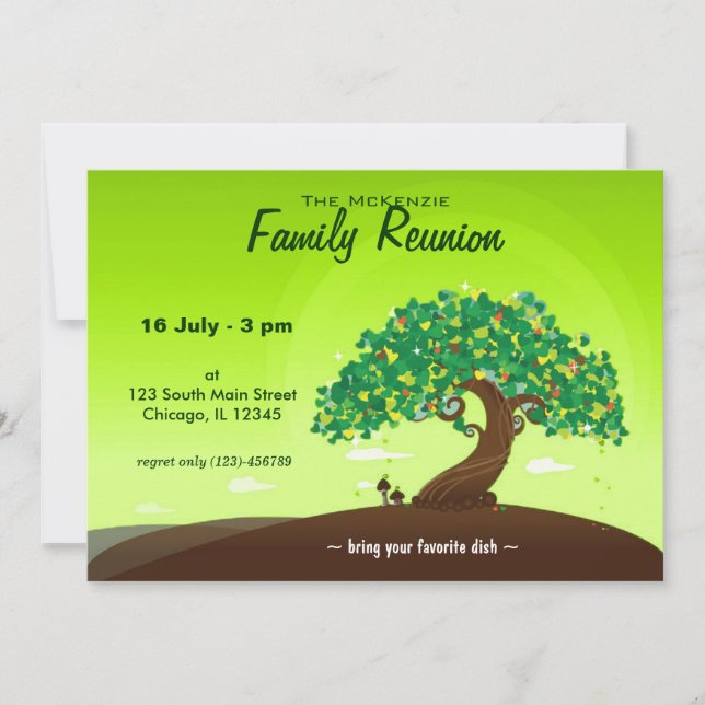 Convites Reunião de Família (Verde) (Frente)