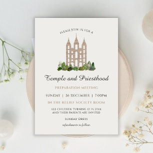 Convites Reunião de Preparação de Primatas do Templo LDS