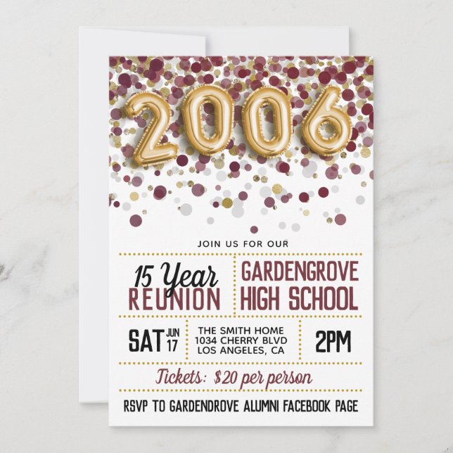 Convites Reunião do Segundo grau College 2006 (Frente)