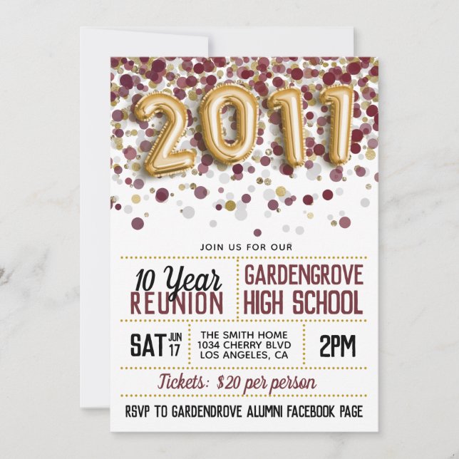 Convites Reunião do Segundo grau College 2011 (Frente)