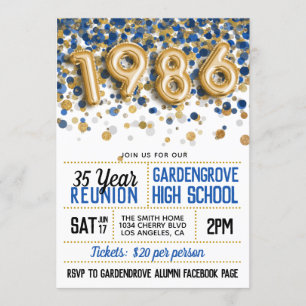 Convites Reunião do Segundo grau College de 1986