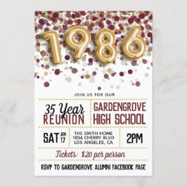 Convites Reunião do Segundo grau College de 1986