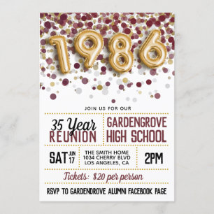 Convites Reunião do Segundo grau College de 1986