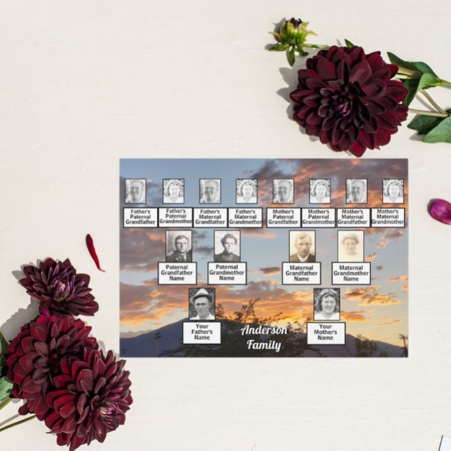 Convites Reunião Familiar 3 Geração Ouro Roxo Sunset (Criador carregado)