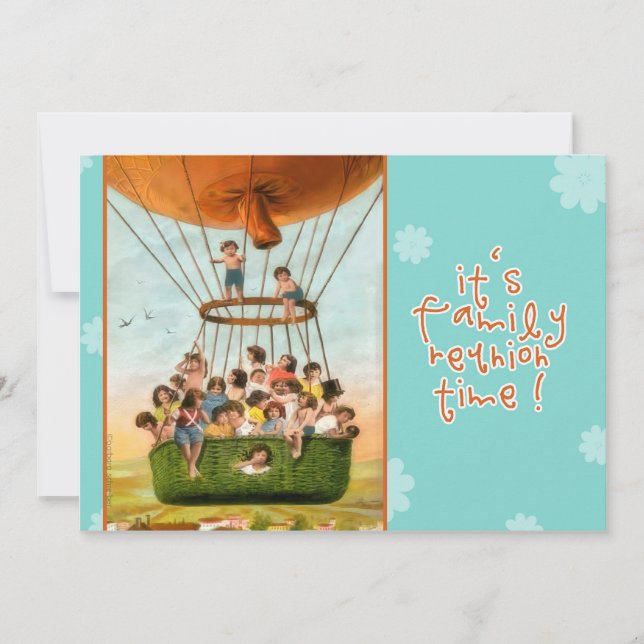 Convites reunião familiar de convite, balão de ar quente vi (Frente)