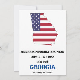 Convites Reunião Familiar Geórgia 🇺 🇸 Sinalizador do Mapa