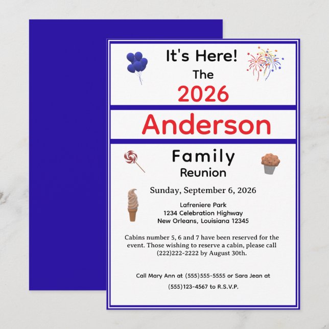 Convites Reunião Familiar Patriótica (Frente/Verso)