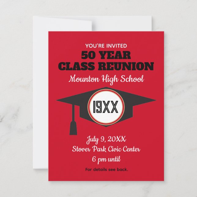 Convites Reunion Invite! Custom Class Reunion Postcard (Frente)
