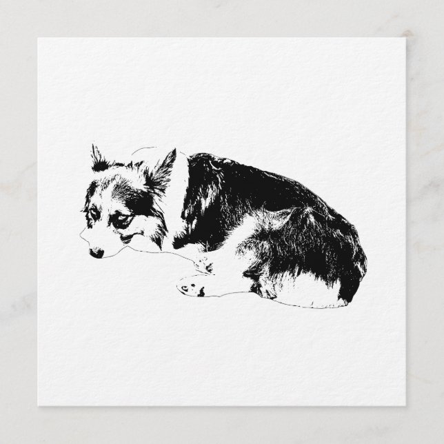 Convites Reunir Corgi, Noite Aconchegante (Frente)