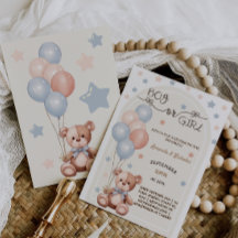 Revelação de Gênero Balões de Urso Vintage