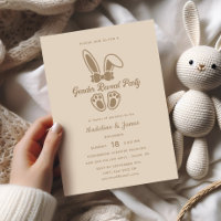 Revelação de Gênero bege-claro-coelho moderno