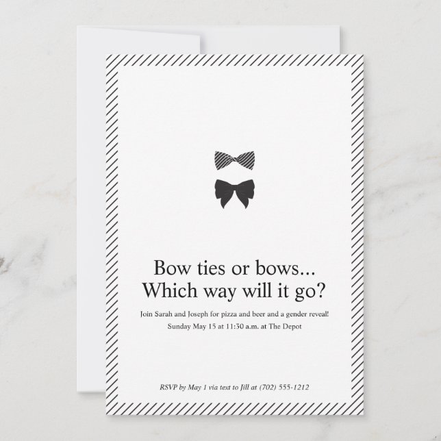 Convites Revelação de Gênero Casual (Frente)