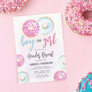 Convites Revelação de Gênero com Donut Menino ou Menina