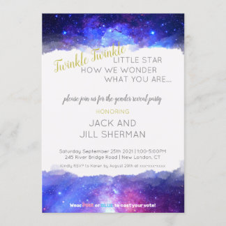 Convites Revelação de Gênero da Galáxia das Estrelas do Twi