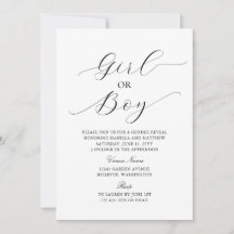 Revelação de Gênero de Bebê Minimalista Elegante M