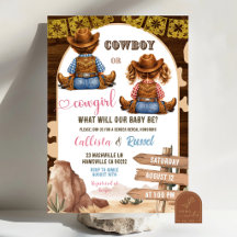 Revelação de Gênero de Cowboy ou Cowgirl Western R