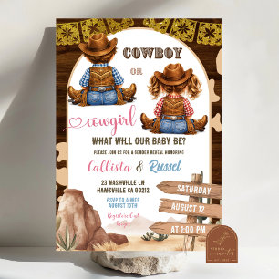 Convites Revelação de Gênero de Cowboy ou Cowgirl Western R