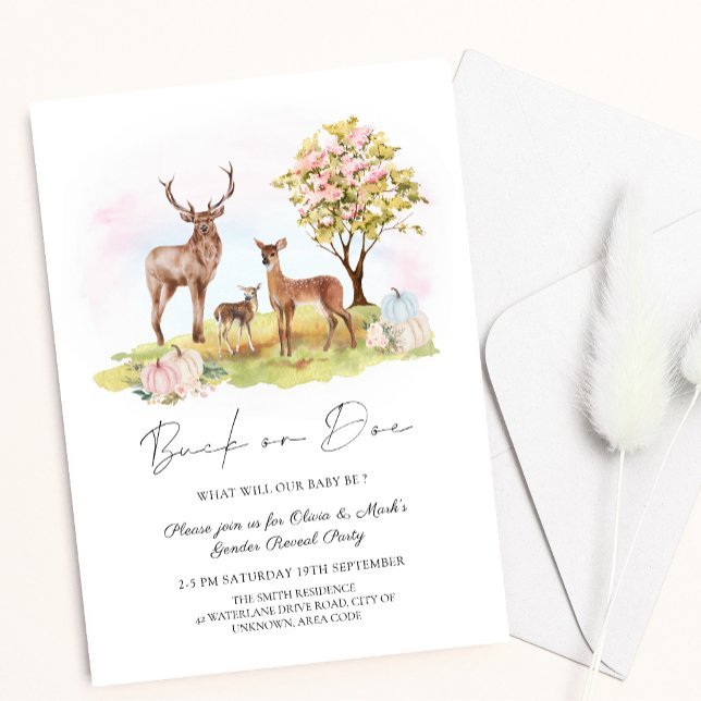 Convites Revelação de Gênero de Queda de Outono de Cachorro (Criador carregado)