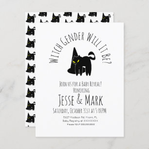 Convites Revelação de Gênero do Chapéu de Bruxas