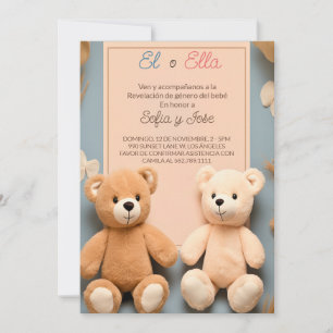 Convites Revelação de Gênero do Partido do Urso de Teddy em