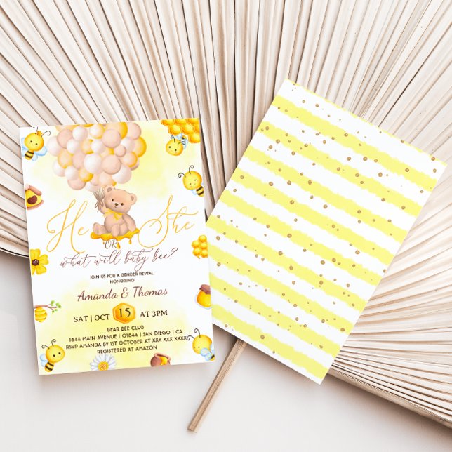 Convites Revelação de Gênero O Que Será Urso de Pelúcia Bal (Criador carregado)