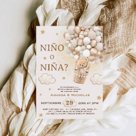 Convites Revelação de Gênero Urso Nino ou Nina Espanhol
