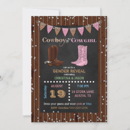 Convites Revelação de Gênero Western Cowboy ou Cowgirl em Q