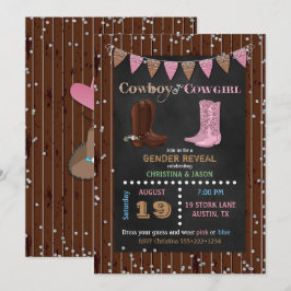 Convites Revelação de Gênero Western Cowboy ou Cowgirl em Q