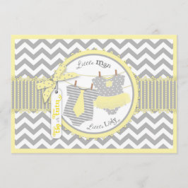 Convites Revelação de Impressão de gênero Tutu ou Tie & Che