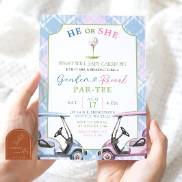 Convites Revelação do Gênero do Papoila Azul e Rosa