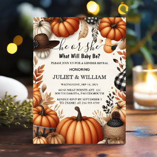 Convites Revelação do Sexo da Menina do Outono Rosa Azul na