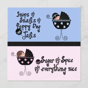 Convites Revelação do Sexo do Carrinho Rosa Azul