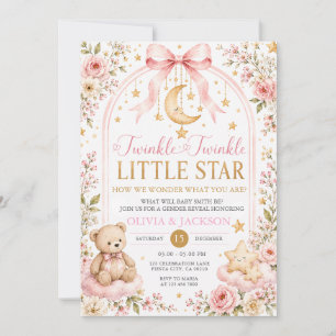 Convites Revelação do Sexo do Urso Twinkle Twinkle Little S