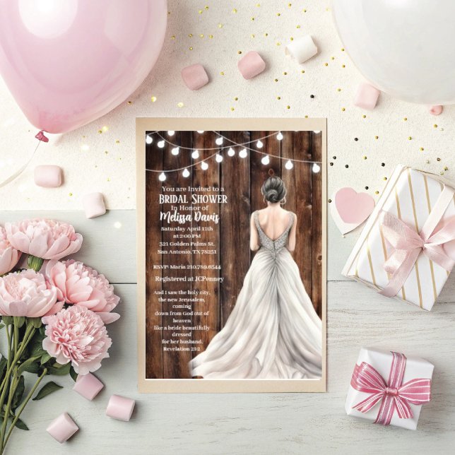 Convites Revelation 21:2 Bridal Shower Invitation (Personalize this beautiful Revelation 21:2 Bridal shower invitation )