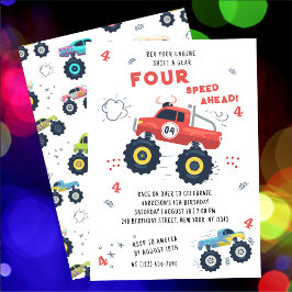 Convites Reverta O Seu Motor 4.º Aniversário Monster Car Tr