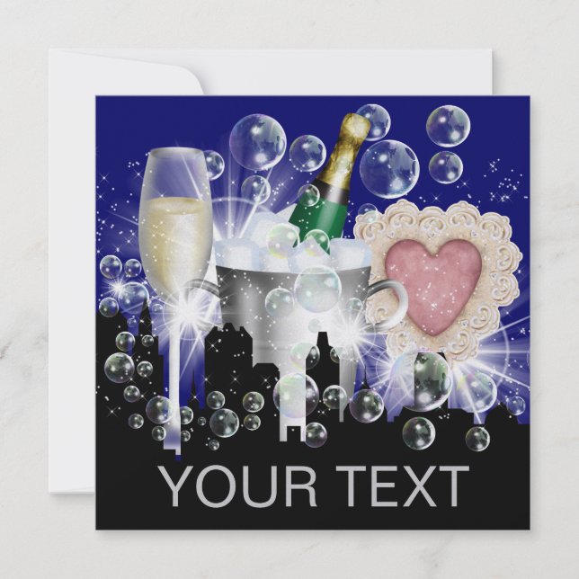 Convites Revisão da Parte nas Luzes Brilhantes de Estilo -  (Frente)